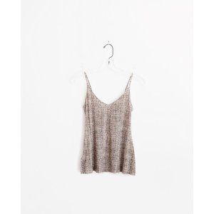Kristina Ti Brown Pink Geo Slinky Jersey Cami sz 4